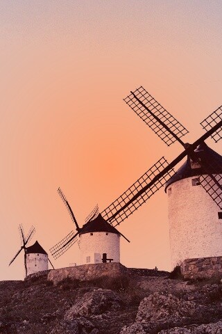 Пейзаж из ветряных мельниц обои