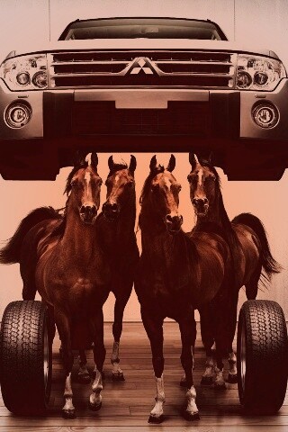 Лошадинные силы - принт Митсубиси обои