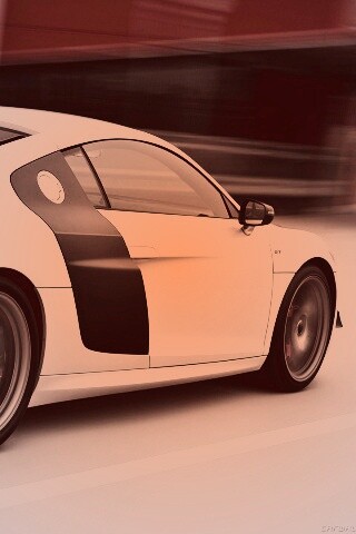 Audi R8 на скоростной трассе обои