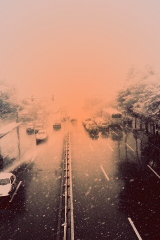 Снегопад в токио обои