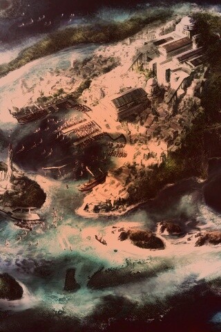 Город на острове обои