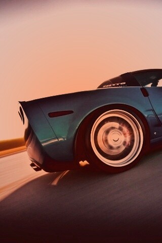 Гоночный спорткар синего цвета обои