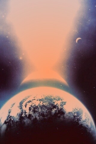 Свет звезды падает на планету обои