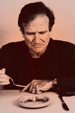 Робин Уильямс перед зеркалом обои