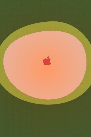 Apple в белом круге обои