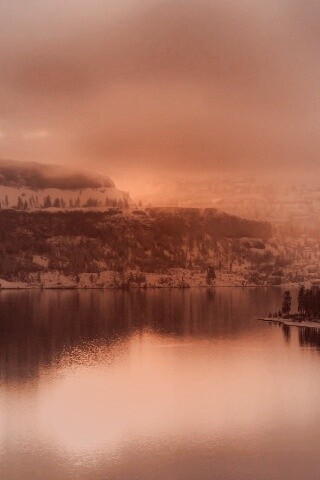 Озеро зимой обои