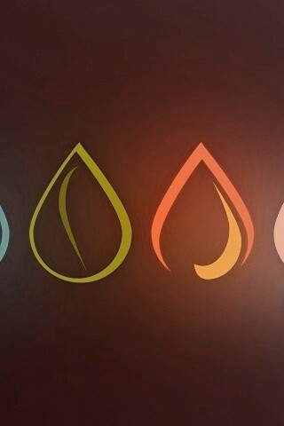 Четыре стихии в каплях обои