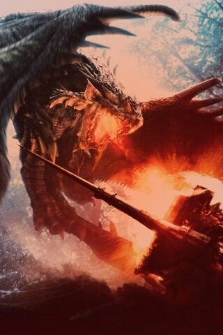 Атакующий дракон обои