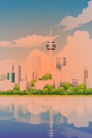 Рисунок города обои