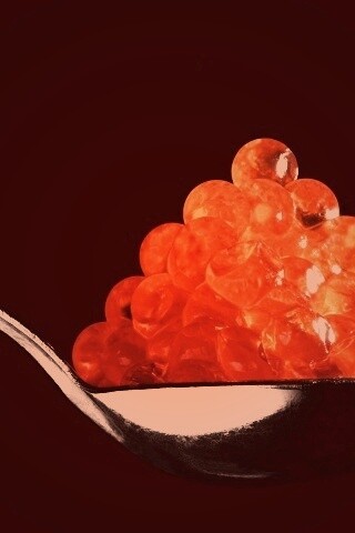 Ложка красной икры обои