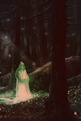 Маг света в лесу обои