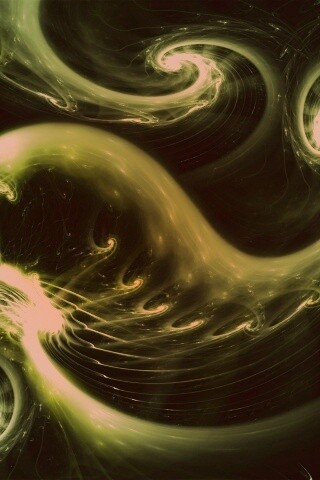Спиральные абстрактные фракталы зеленого цвета обои