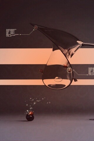 Футуристическая стеклянная лампа обои