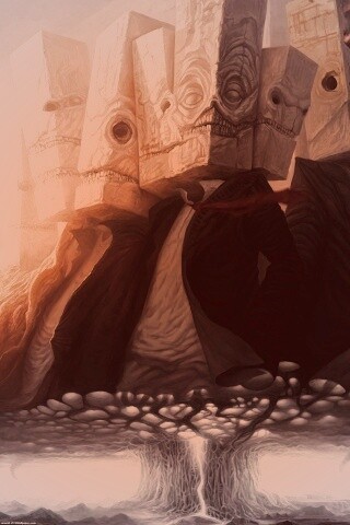 Каменные головы обои