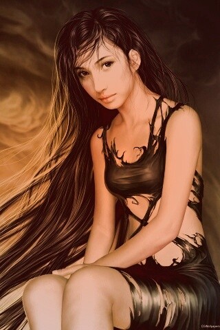 Девушка с длинными волосами обои