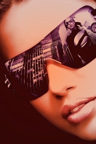 Девушка в стильных очках обои