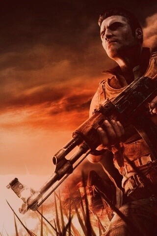 С оружием и в бронежилете обои