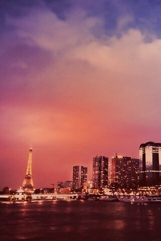 Вид на ночной Париж обои