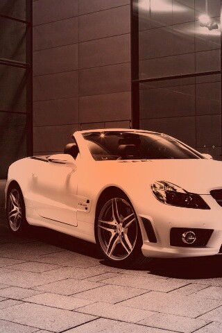 Белый мерседес с открытым верхом обои