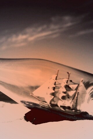 Парусник в бутылке обои