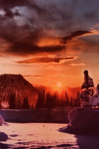 Зимнее солнце обои