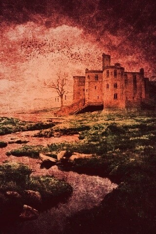 Старинный пейзаж с замком обои