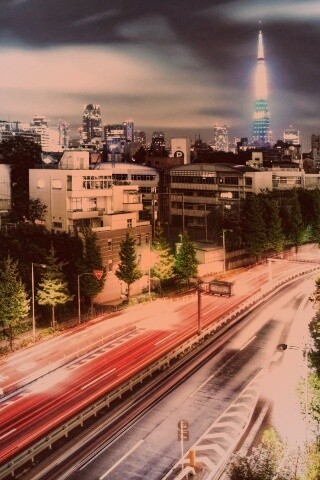 Светящийся город обои