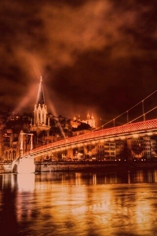 Ночная подсветка моста обои