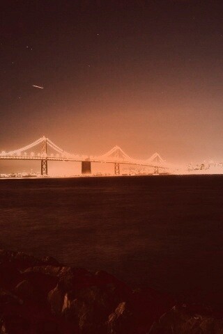 Вид на ночной мост обои