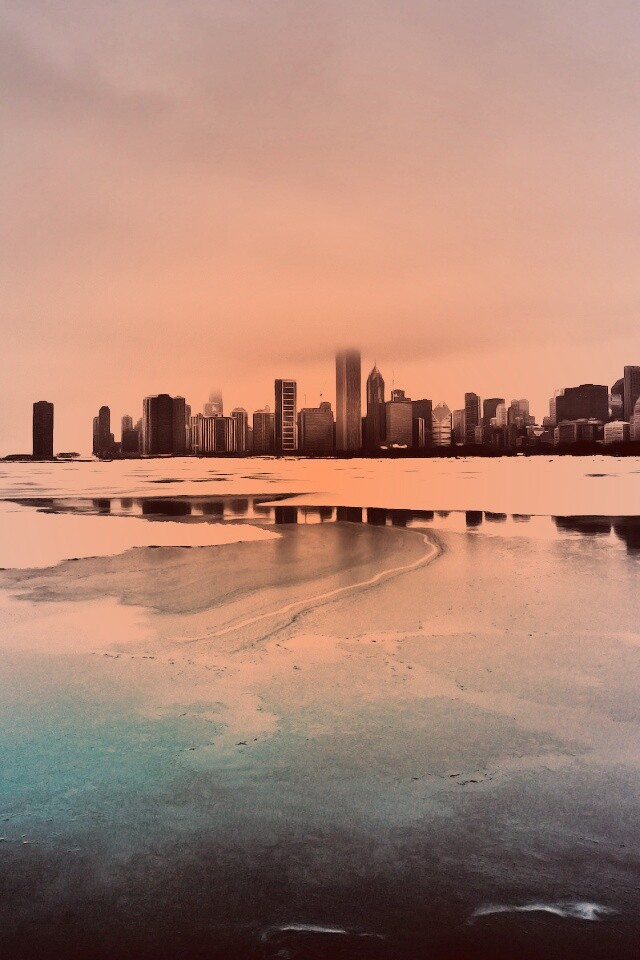 Зимний город обои