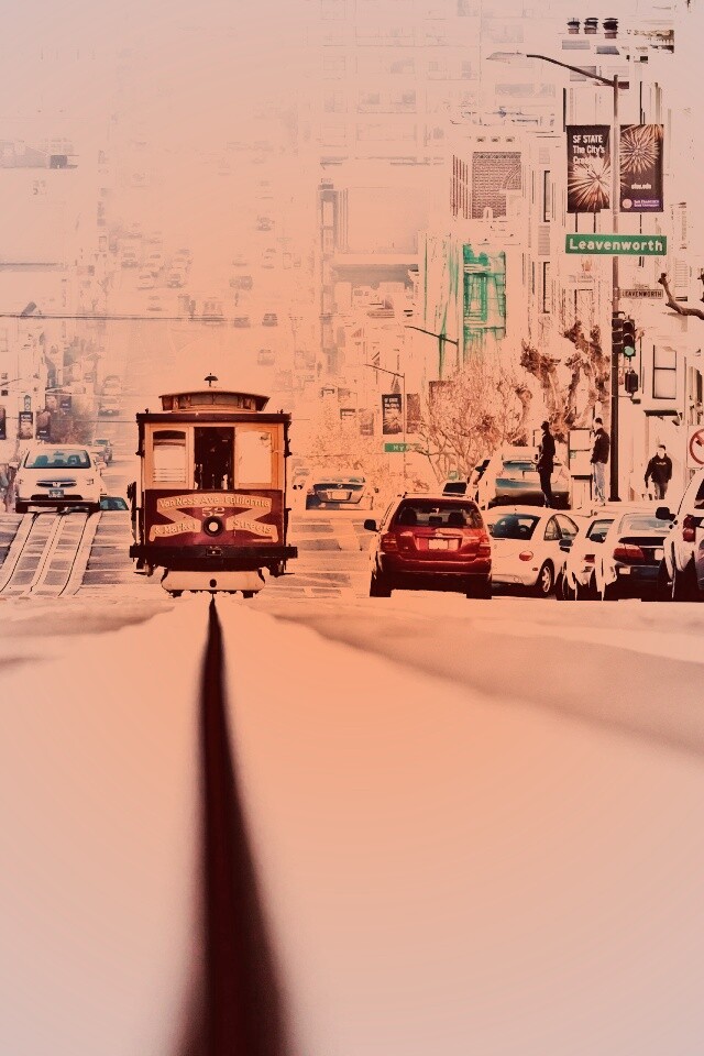 Утро в городе обои