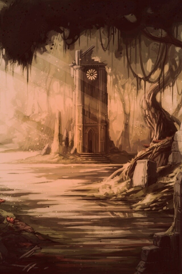 Руины эльфийского города обои