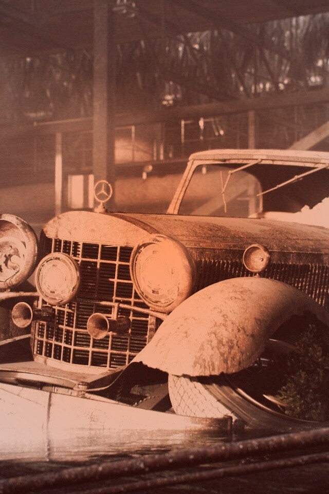 Гниющий ретро мерседес обои