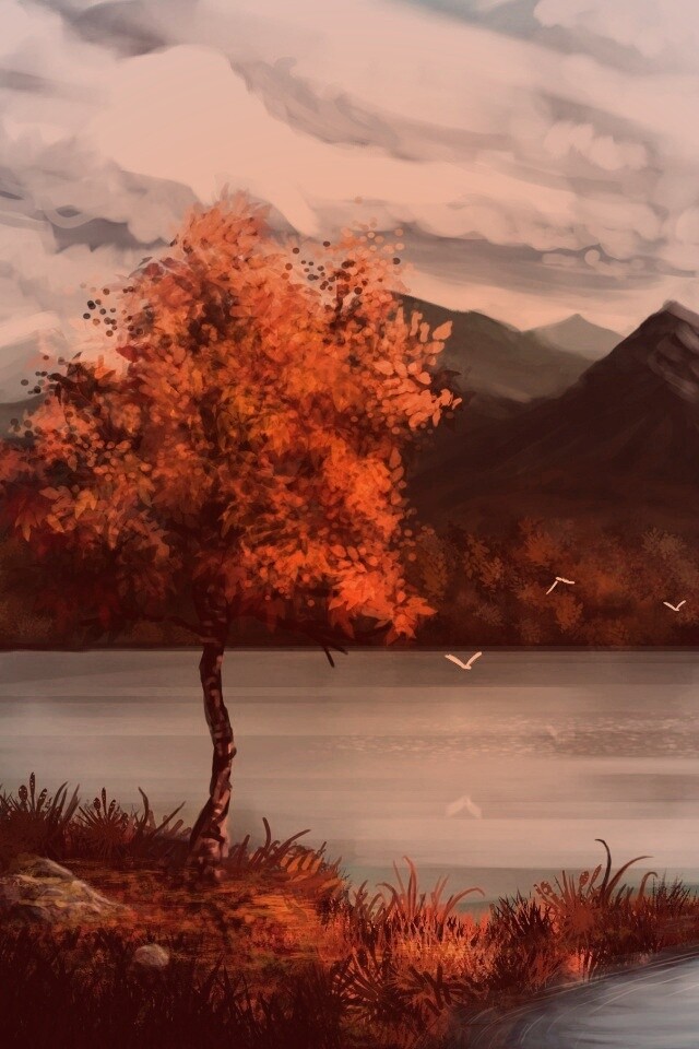 Осень в предгорье обои