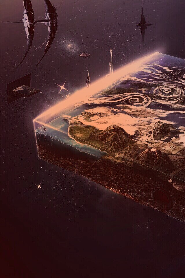 Кубическая земля в вакууме обои