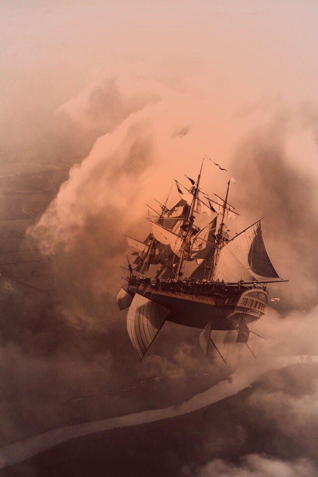 Летающий корабль обои