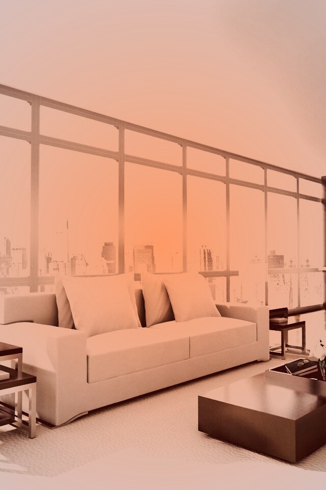 Квартира с видом на мегаполис обои