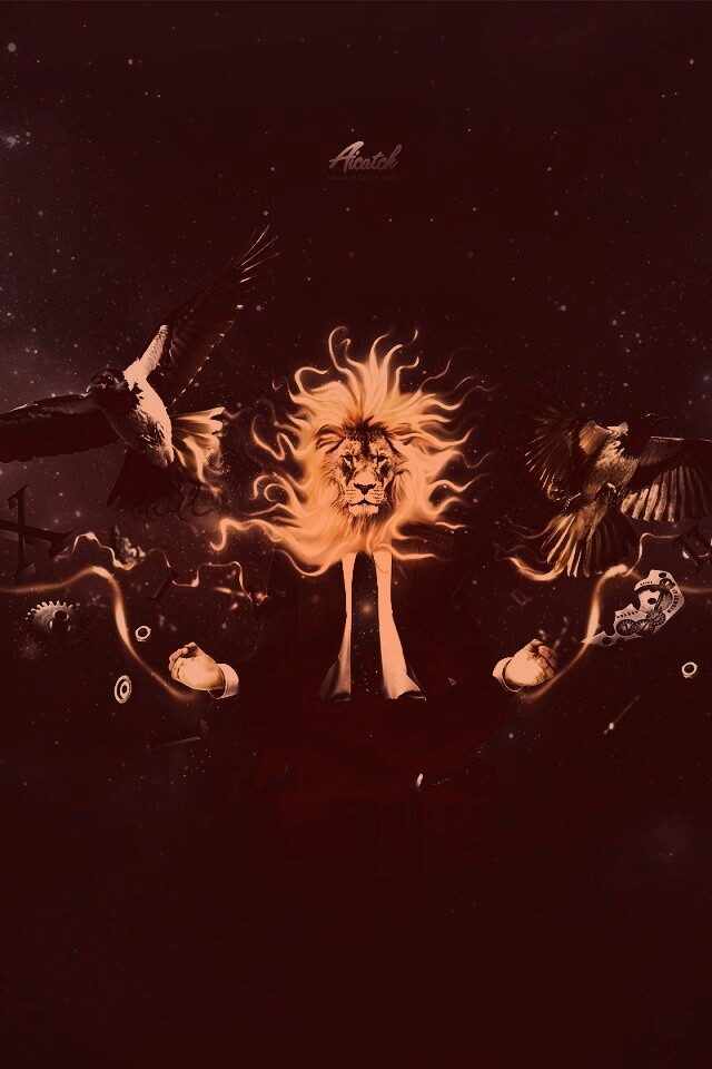 Мужчина с головой льва обои