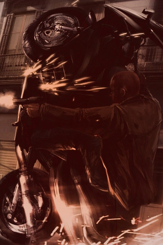 Негр на мотоцикле обои