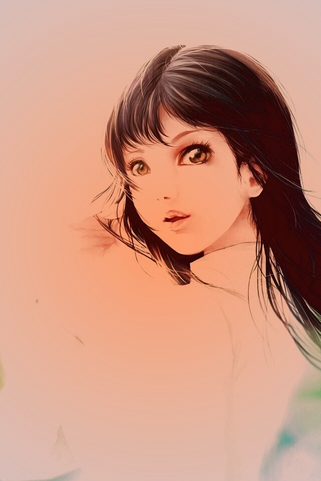 Девушка вполоборота обои