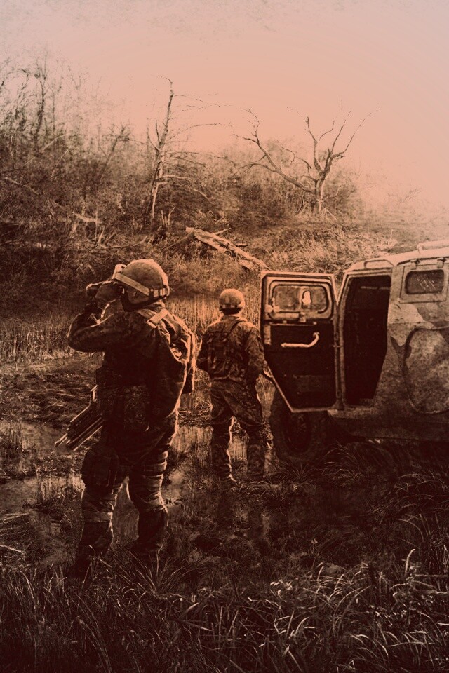 Солдаты из сталкера на болоте обои