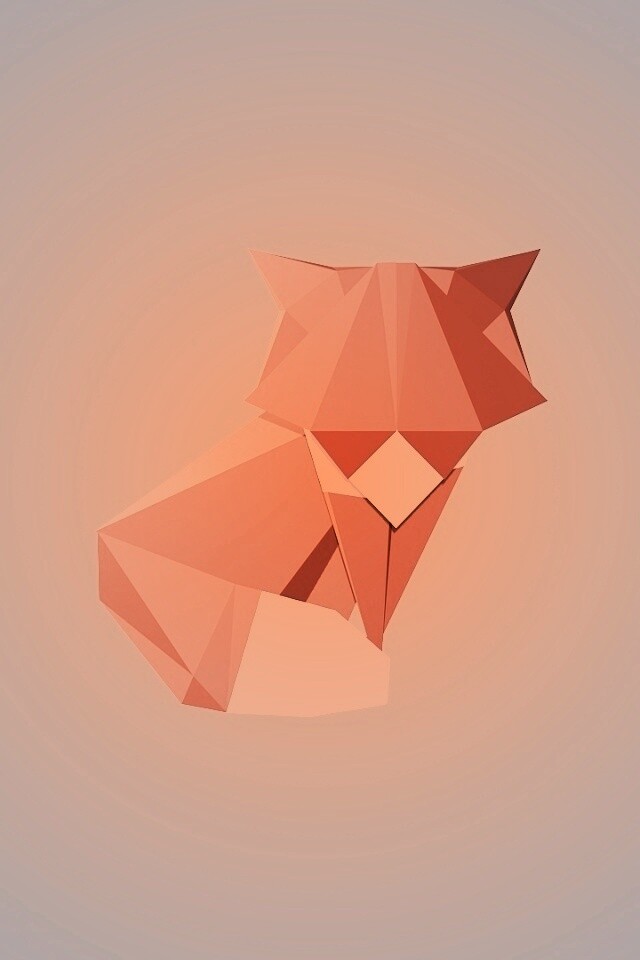 Origami fox обои