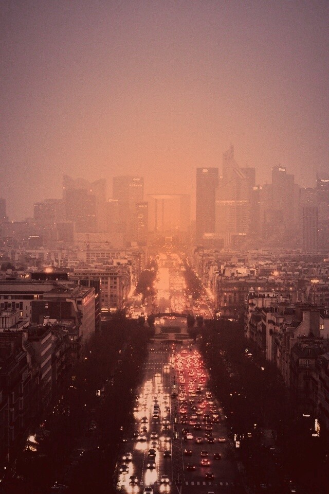 Ночной город в тумане обои