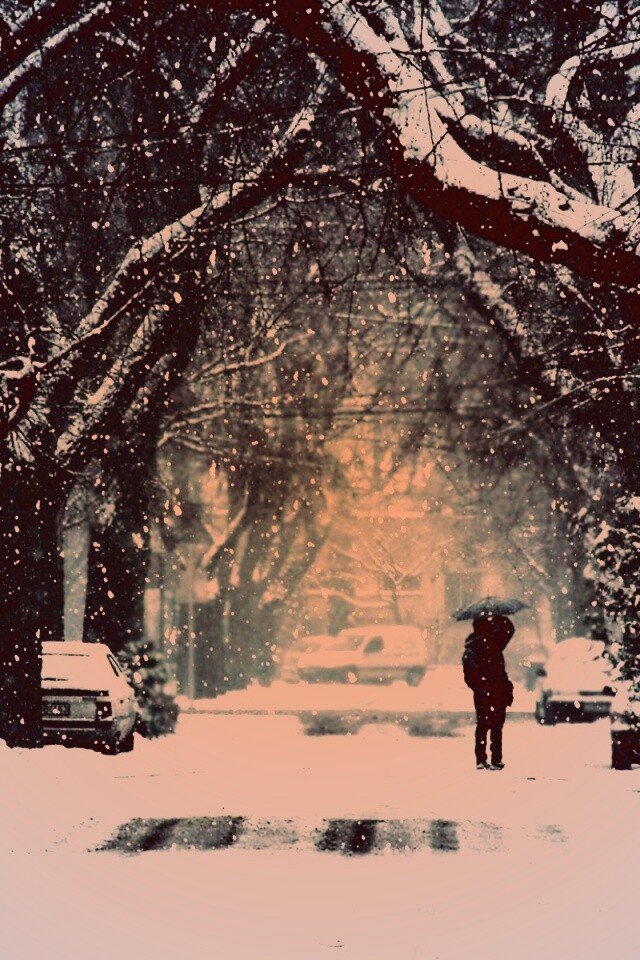 Зимняя улица обои