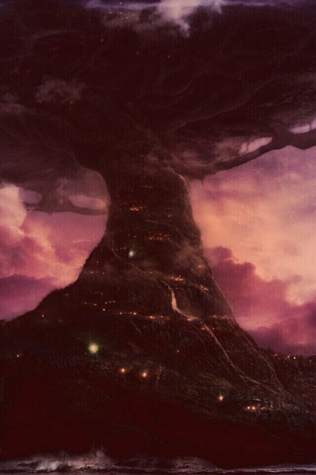 Дерево-город обои