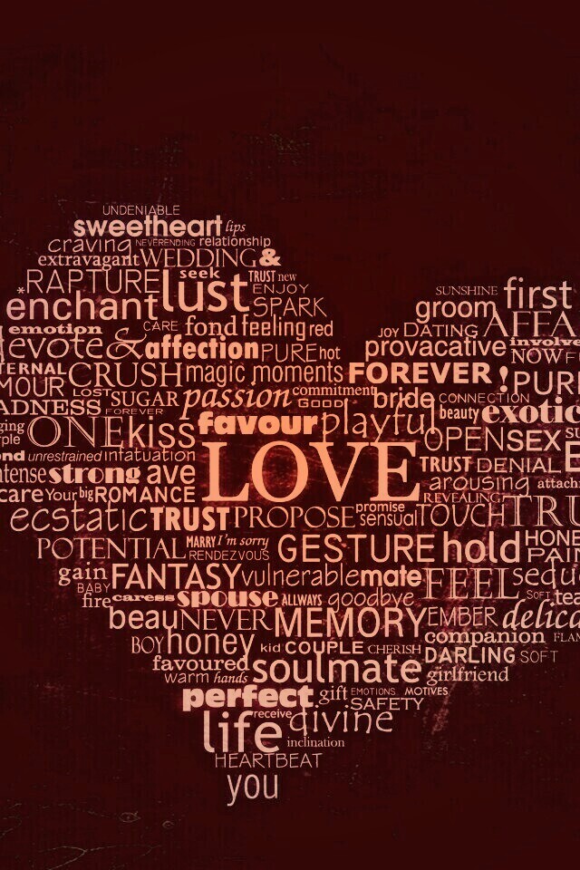 Слова любви обои