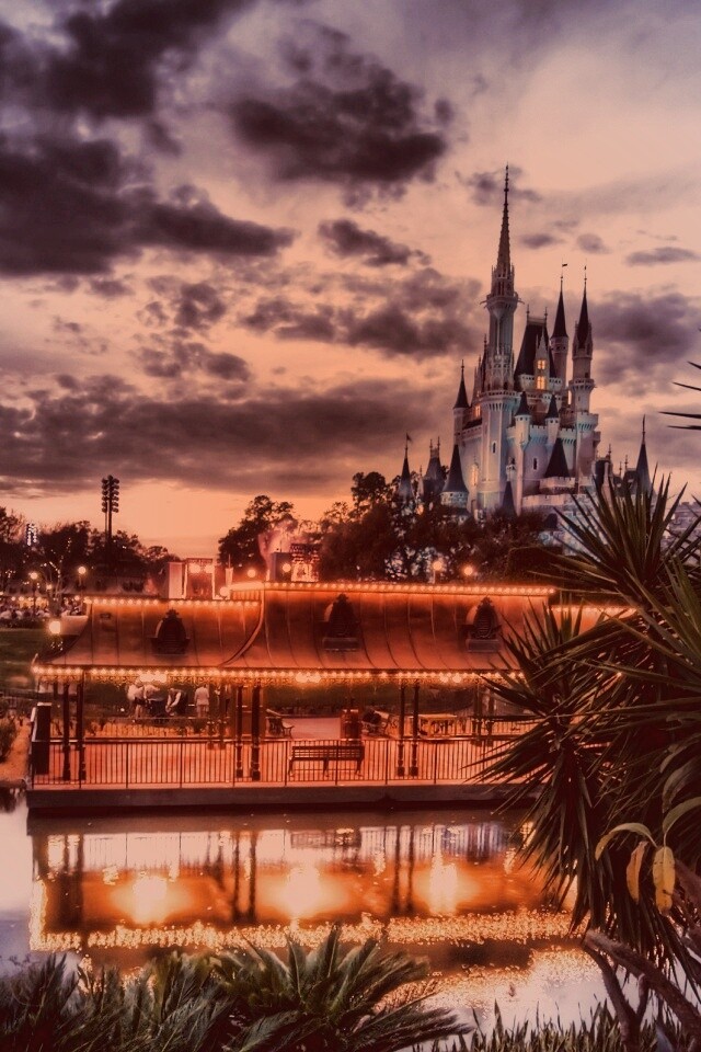 Диснеёленд вечером обои