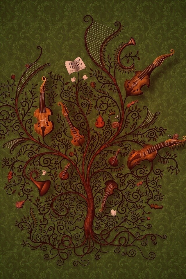 Музыкальное дерево обои