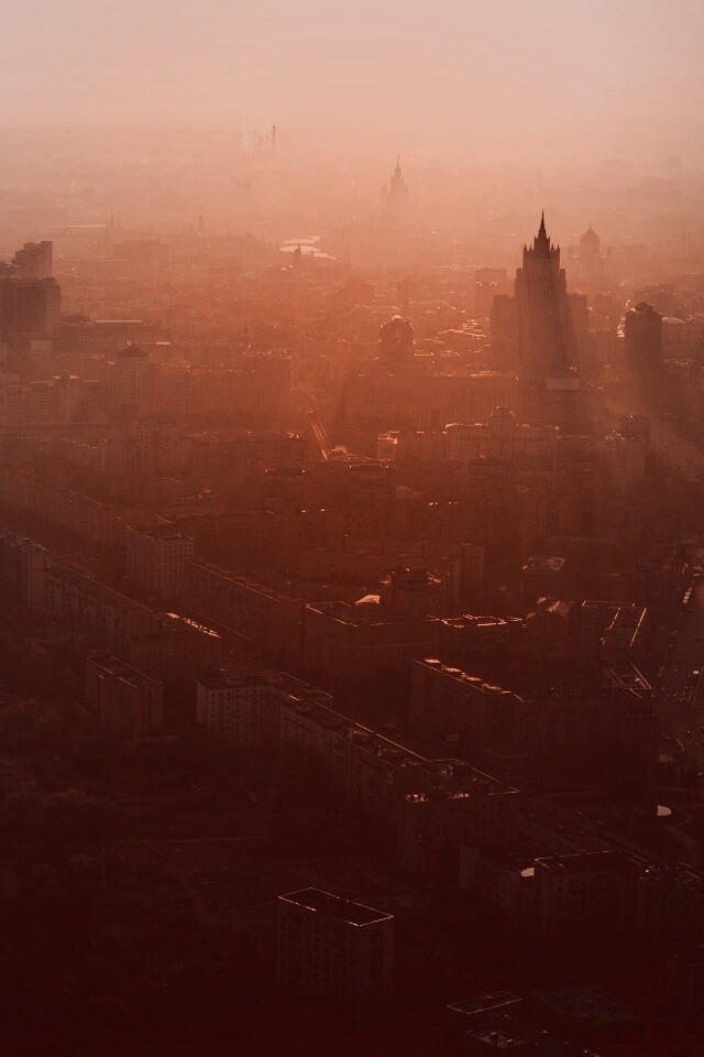 Москва в тумане обои