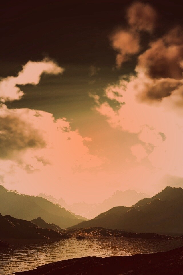 Закат в горах обои